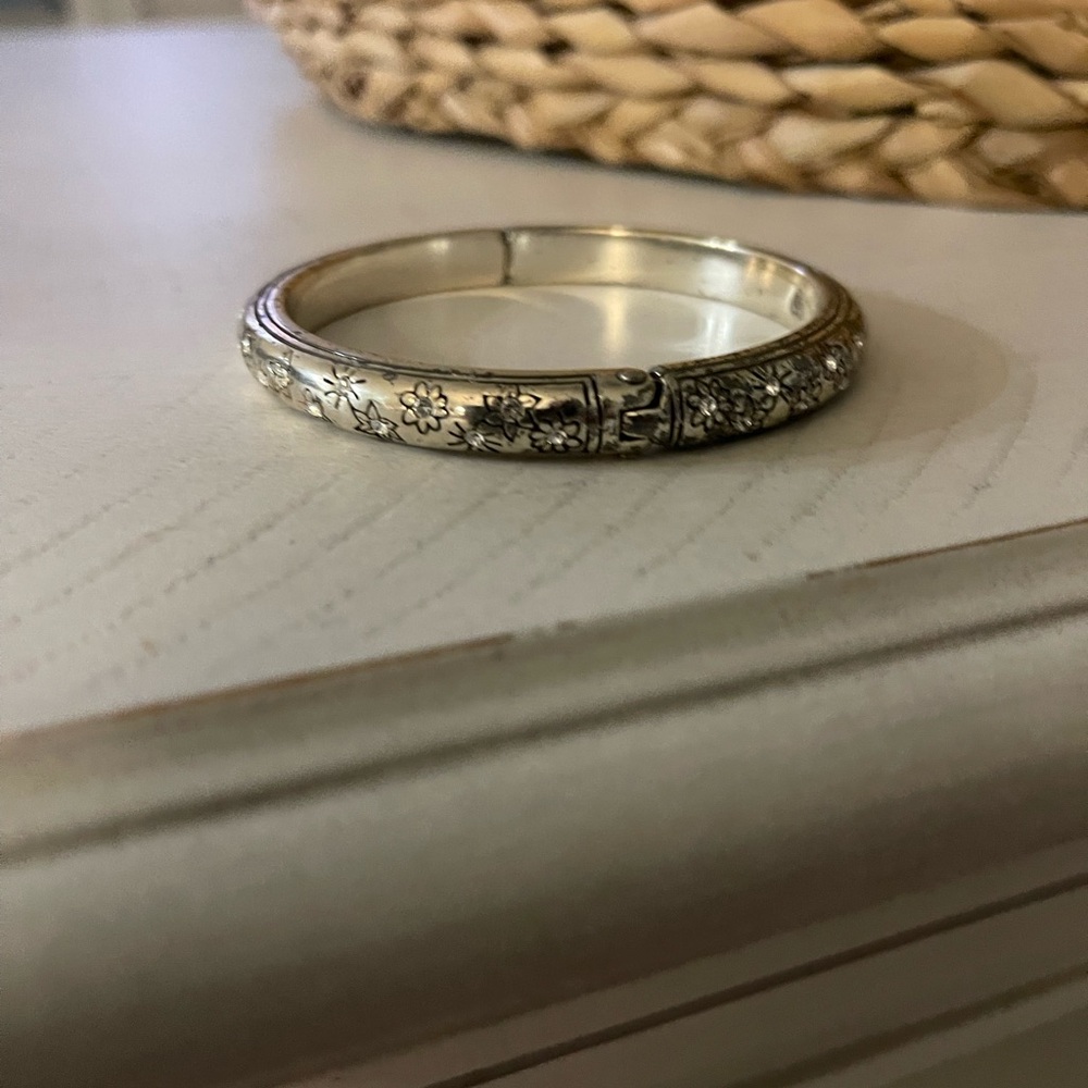 Brighton Floral‎ Silver Bangle Bracelet